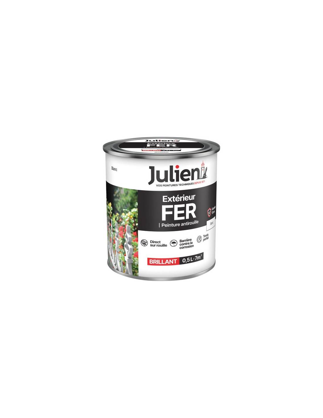 Julien - Peinture Julien Fer Anti Rouille Blanc 0.5l - Julien