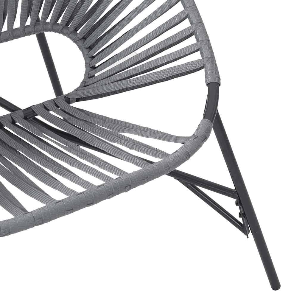 PANGIVO - Chaise œuf de jardin noir et gris clair résine tressée 77 x 68,5 x 82 cm - PANGIVO - Image 7