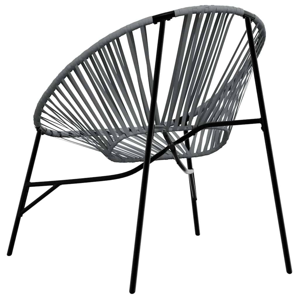 PANGIVO - Chaise œuf de jardin noir et gris clair résine tressée 77 x 68,5 x 82 cm - PANGIVO - Image 6