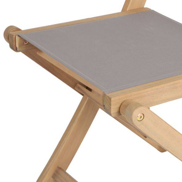 Lot de 2 chaises de jardin RIMINI en bois d'acacia FSC et textilène taupe Beau Rivage - Image 4