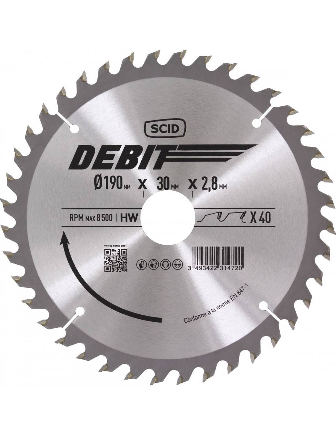 Lame Scie Circulaire 190mm Coupe Alternée Bois Propre - Scid