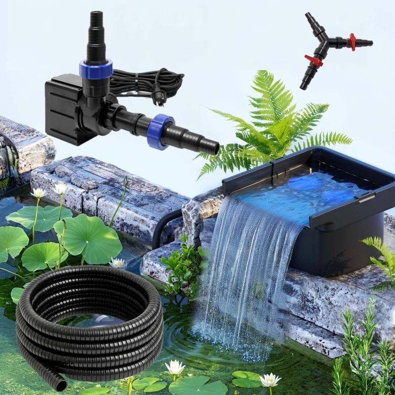 Le Poisson Qui Jardine - Pack Cascade - Lame D'Eau 40 cm + Pompe + Tuyau pour bassin, piscine ou fontaine