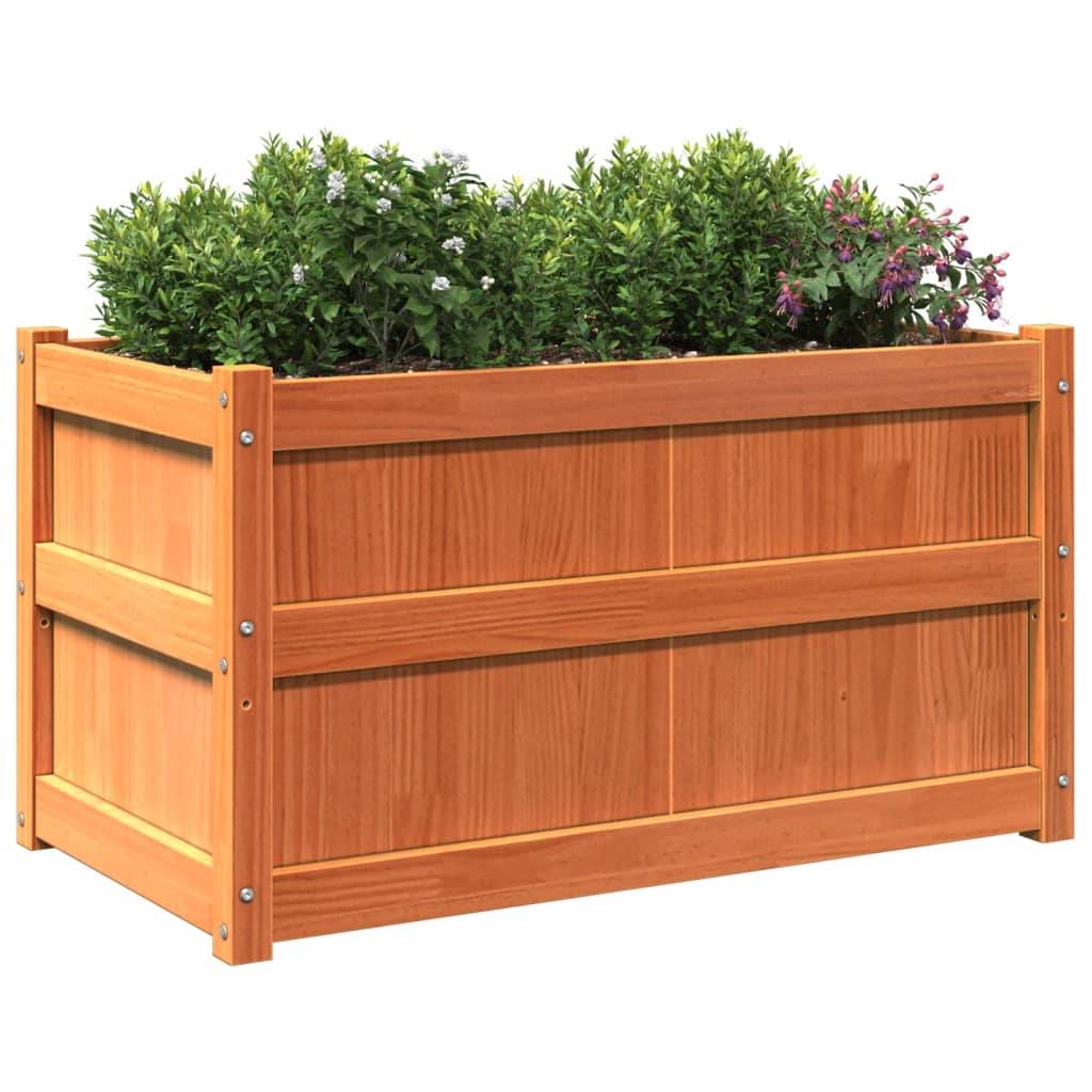 Maison Chic - 2 pcs Jardinière | Pot de fleurs | Cache-pot | Bac à fleurss cire marron bois de pin massif - Image 4