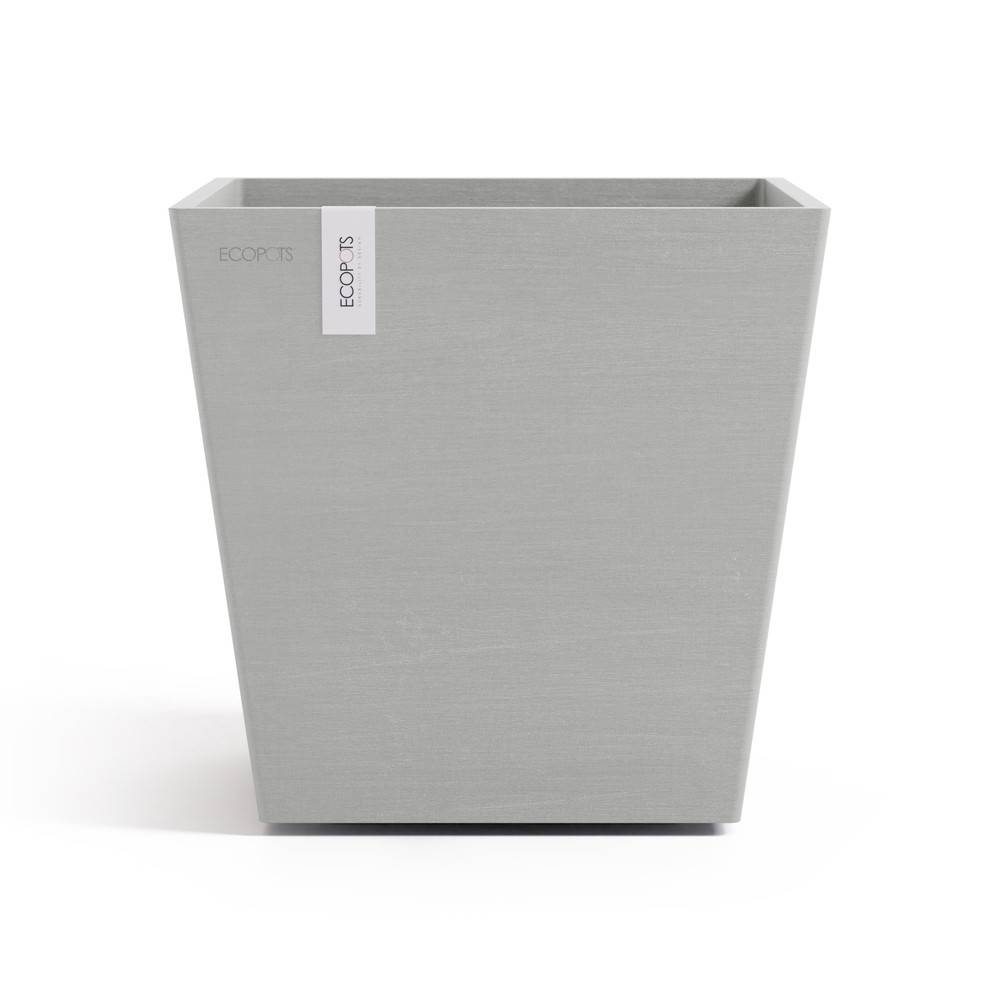 Ecopots - Pot Carré Rotterdam 25 Blanc Gris + réservoir d'eau - 25,2 x 25,2 x H. 24,5 cm - 10,7 L ECOPOTS - Image 2