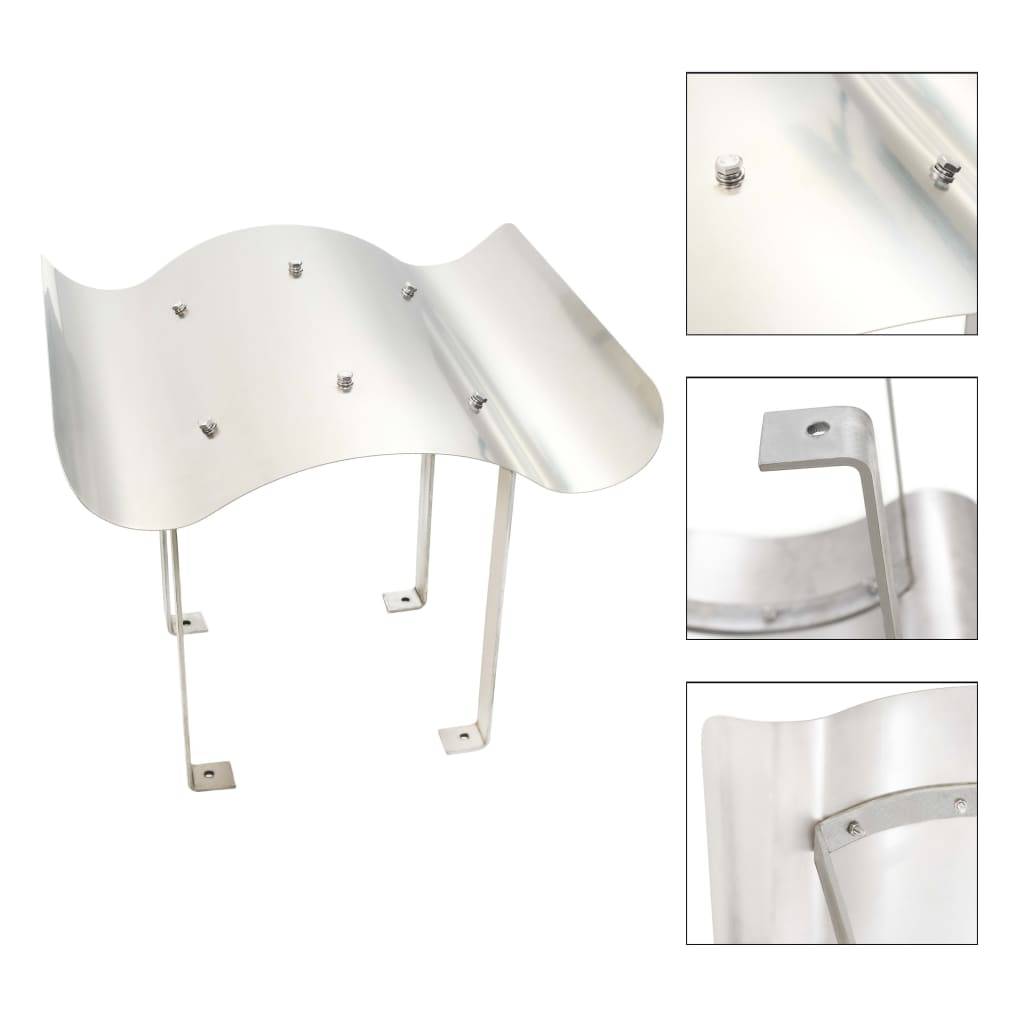 Chapeau de Cheminée Rectangulaire Acier Inox Protection Anti-Pluie 60 x 80 cm - ComfortXL Outdoor Living - Image 1