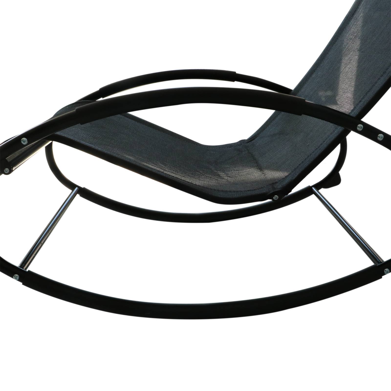 Fauteuil à bascule acier gris 105 x 62 x 88 cm - PANGIVO - Image 10