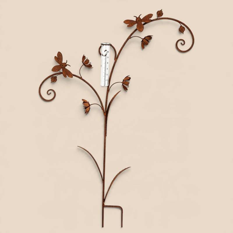 La Grande Prairie - Pluviomètre abeilles fleuries 72x10x117cm - Image 1