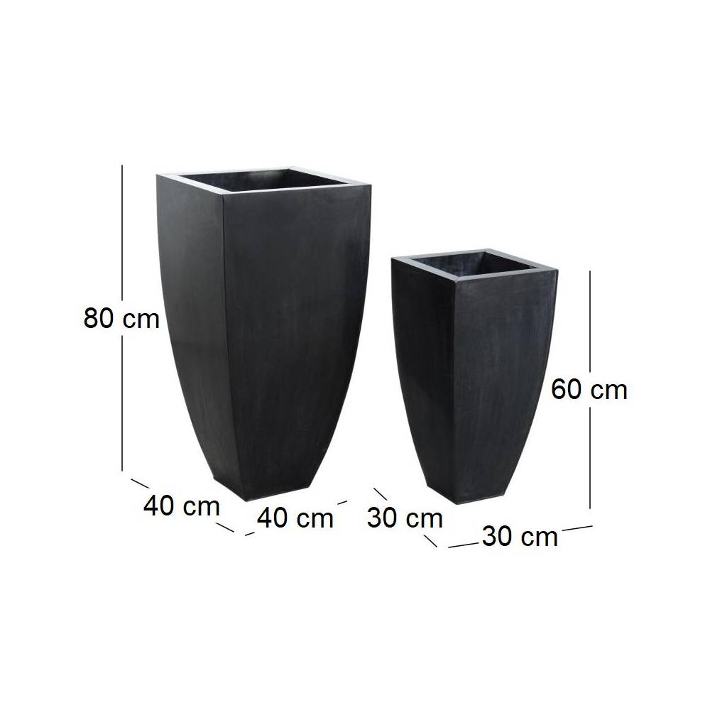 Aubry Gaspard - Cache-pots en zinc noir (lot de 2) - Image 3