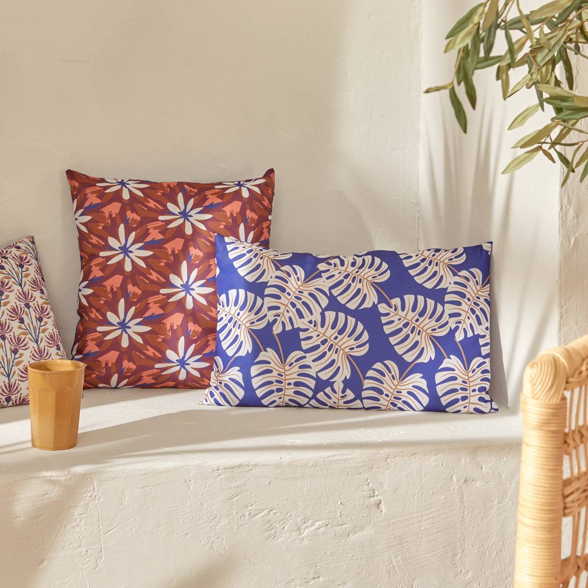 Atmosphera - Housse de coussin d'extérieur "Lahna" terracotta 40x40cm - Atmosphera Créateur d'intérieur