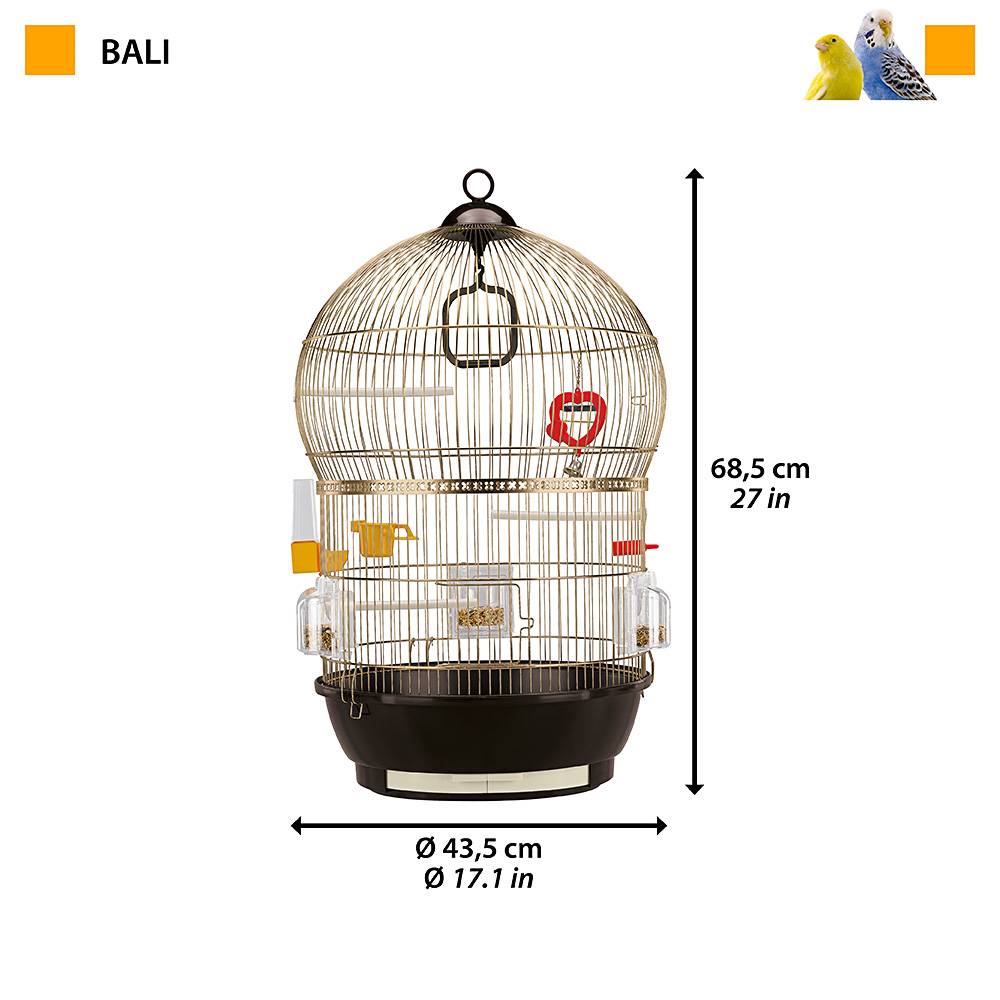 Ferplast - Ferplast Cage à Oiseaux BALI Cage pour Oiseaux, Canaris, Pinsons, Perruches Ondulées, Inséparables, en Métal, Accessoires inclus Mangeoires rotatives - Image 2