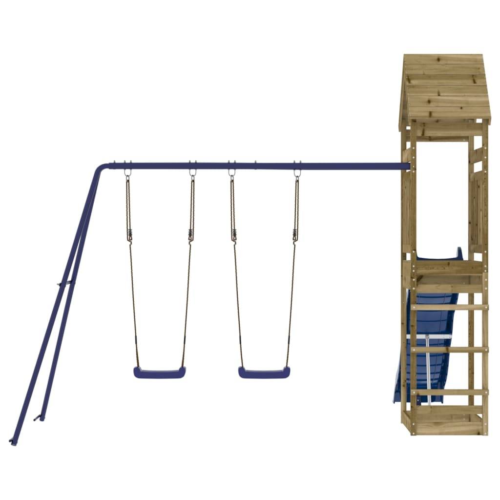 Helloshop26 - Aire de jeux d'extérieur balançoires toboggan portiques robuste jeux jardin 315 x 373 x 264 cm bois de pin imprégné - Image 3
