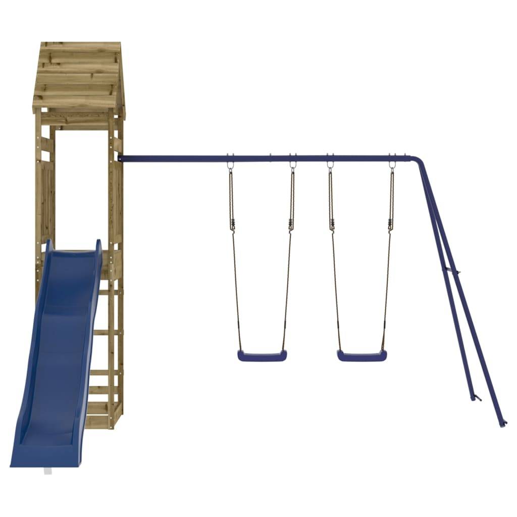 Helloshop26 - Aire de jeux d'extérieur balançoires toboggan portiques robuste jeux jardin 315 x 373 x 264 cm bois de pin imprégné - Image 4