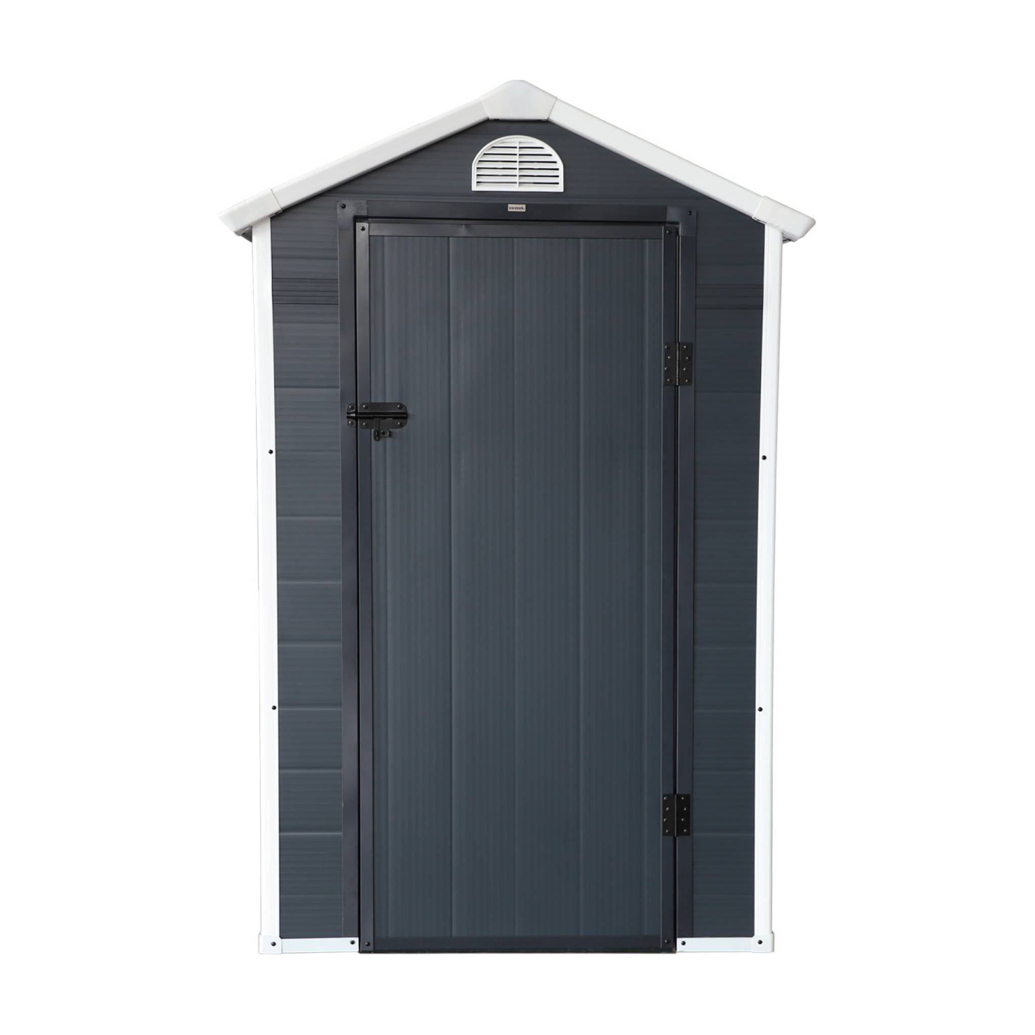 sweeek - Abri de jardin plastique 1.39 m². anthracite. Structure aluminium. 134 x 104 x 204cm | sweeek - Image 3