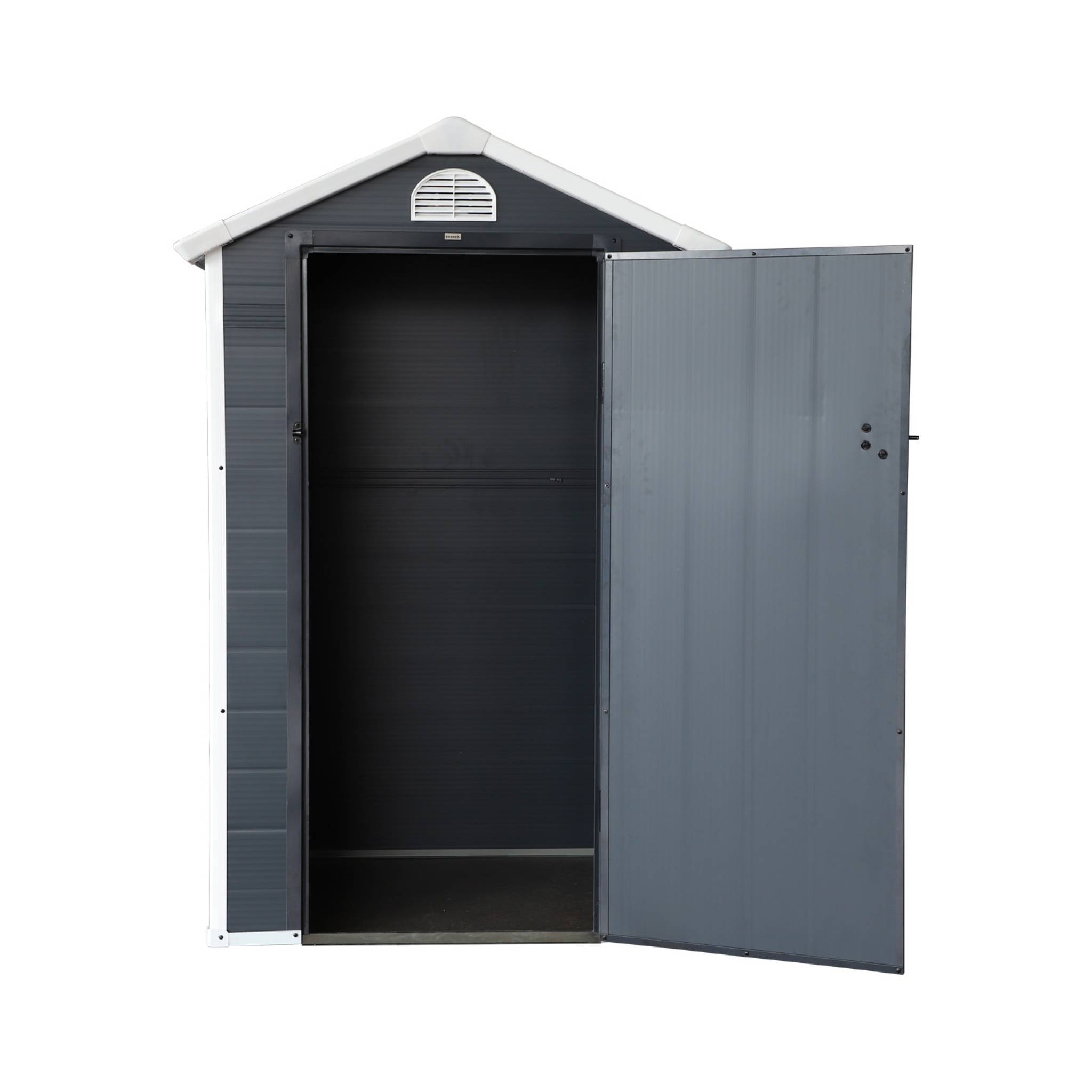 sweeek - Abri de jardin plastique 1.39 m². anthracite. Structure aluminium. 134 x 104 x 204cm | sweeek - Image 5