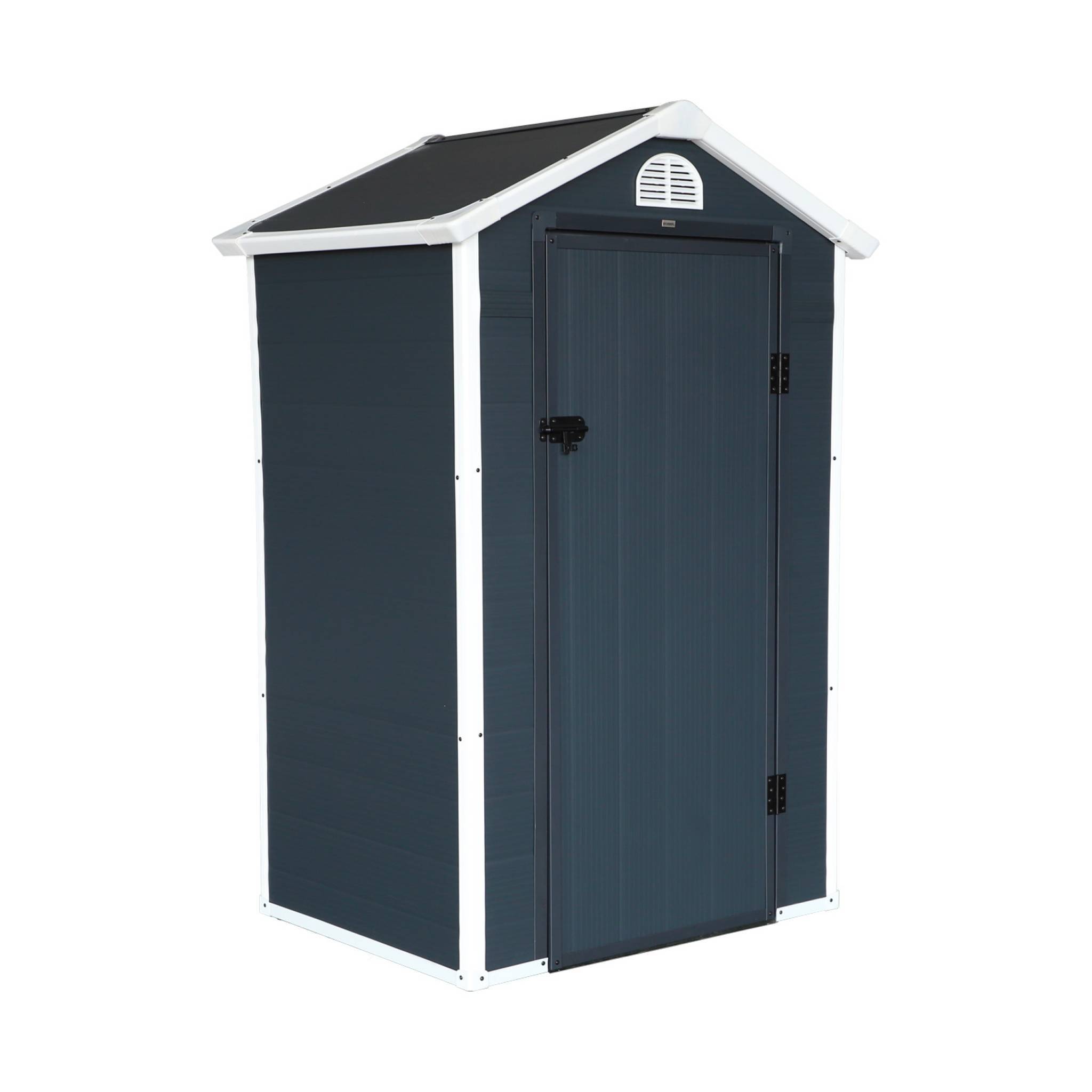 sweeek - Abri de jardin plastique 1.39 m². anthracite. Structure aluminium. 134 x 104 x 204cm | sweeek - Image 1