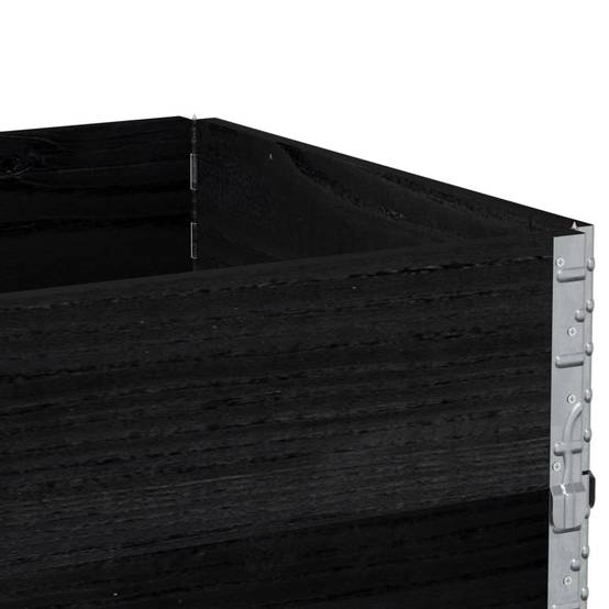 Jardinière, Bac à fleurs, Pot de fleurs noir 80x60 cm bois massif de pin-JU13893 - Image 7