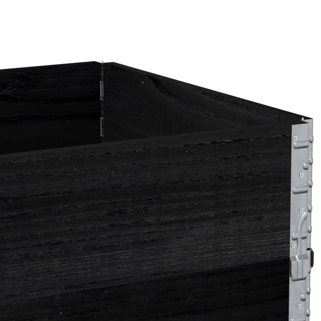 Jardinière, Bac à fleurs, Pot de fleurs noir 80x60 cm bois massif de pin-JU13893 - Image 7
