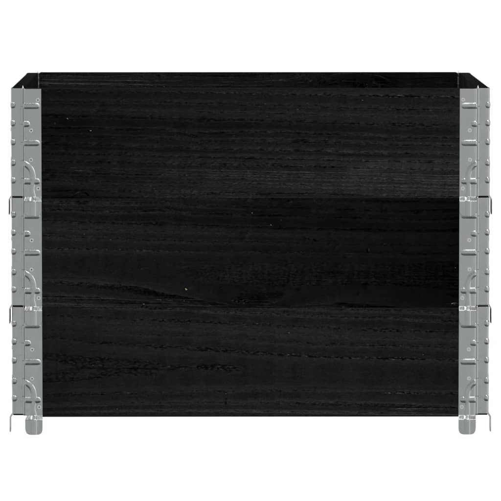 Jardinière, Bac à fleurs, Pot de fleurs noir 80x60 cm bois massif de pin-JU13893 - Image 3