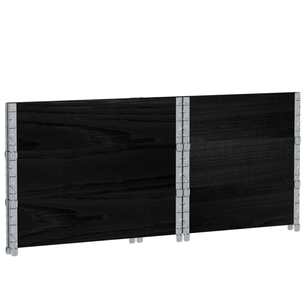 Jardinière, Bac à fleurs, Pot de fleurs noir 80x60 cm bois massif de pin-JU13893 - Image 6