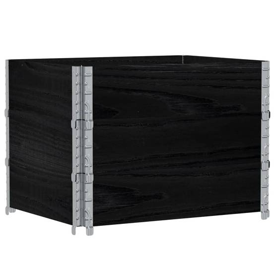Jardinière, Bac à fleurs, Pot de fleurs noir 80x60 cm bois massif de pin-JU13893 - Image 5