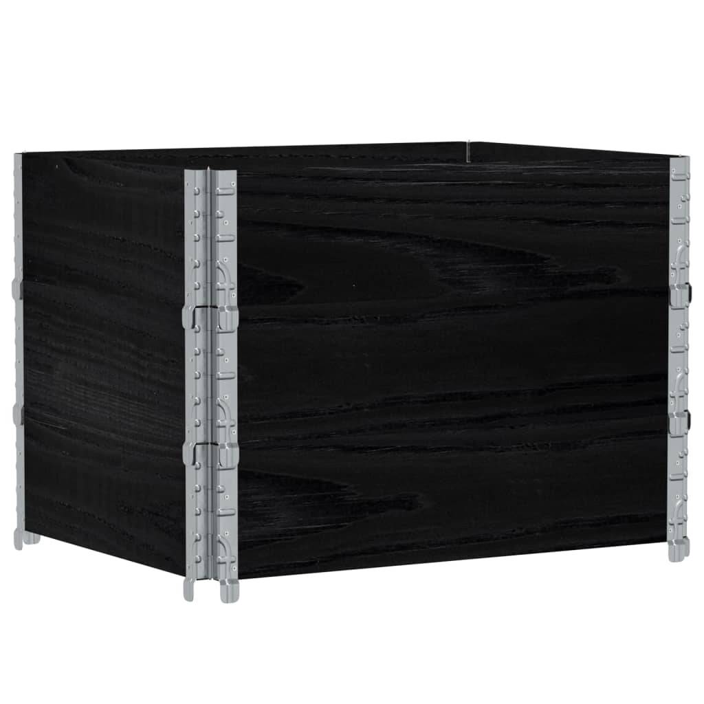 Jardinière, Bac à fleurs, Pot de fleurs noir 80x60 cm bois massif de pin-JU13893 - Image 5