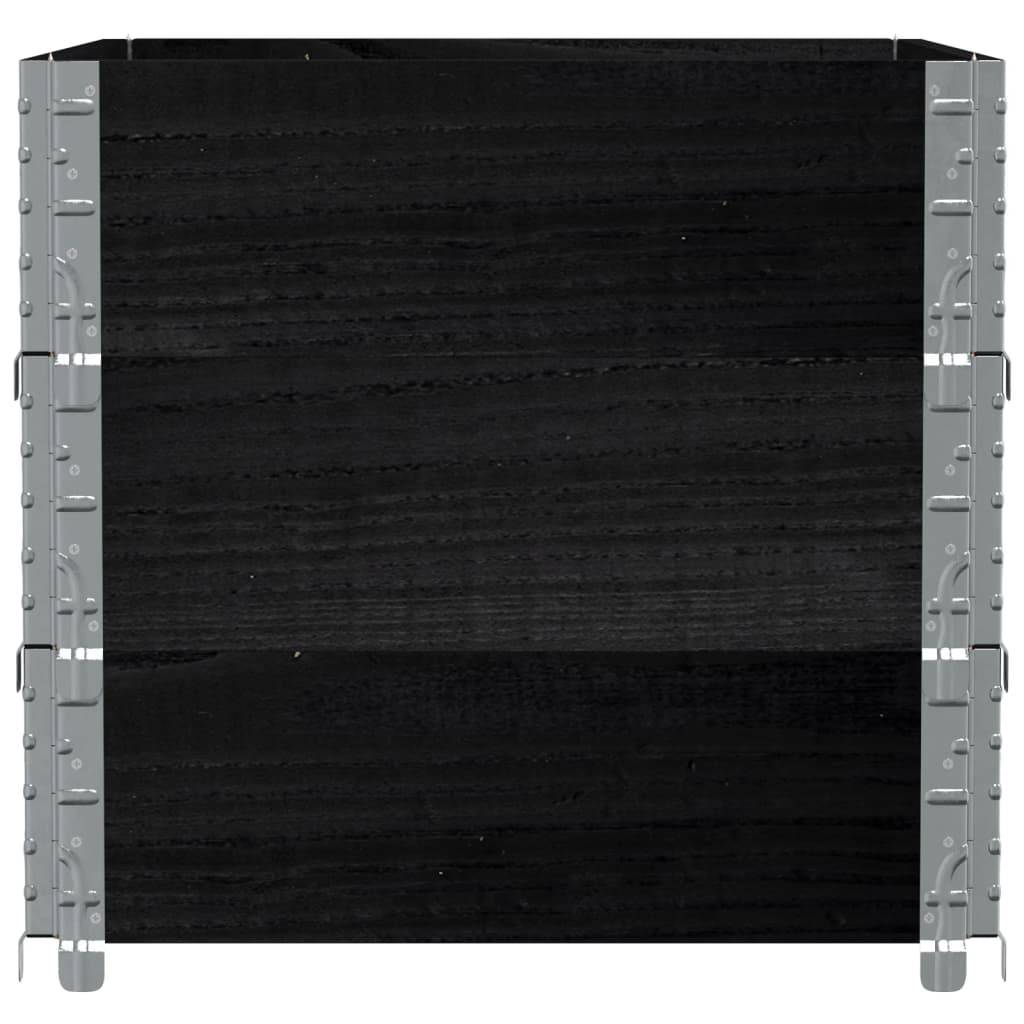 Jardinière, Bac à fleurs, Pot de fleurs noir 80x60 cm bois massif de pin-JU13893 - Image 4