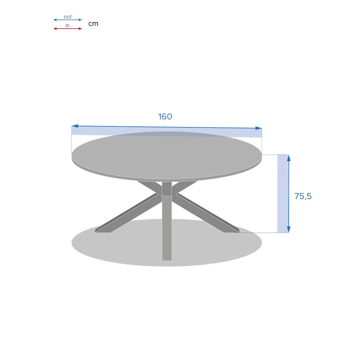 Hesperide - Table de jardin ronde "Oriengo" acacia & graphite 8 places en aluminium traité époxy - Hespéride - Image 7