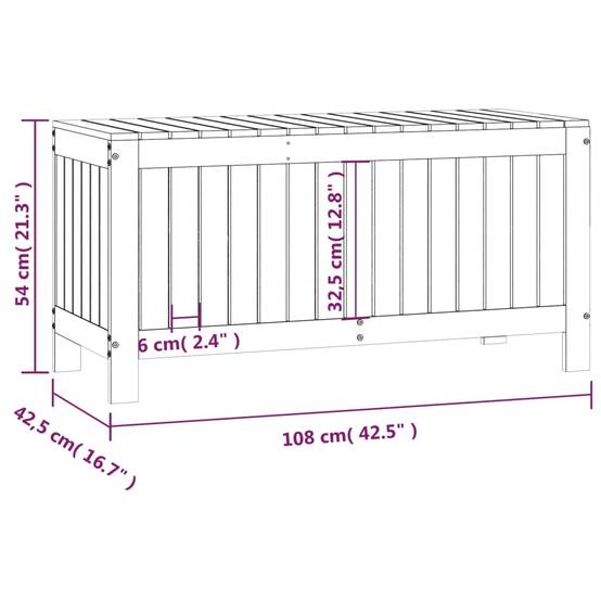 Coffre de jardin bois de pin blanc 108 x 42.5 x 54 cm - PANGIVO - Image 10