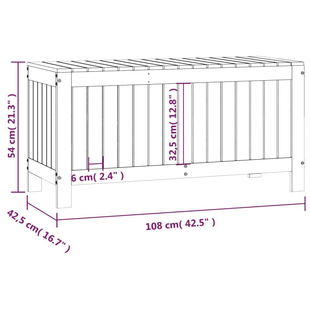 Coffre de jardin bois de pin blanc 108 x 42.5 x 54 cm - PANGIVO - Image 10
