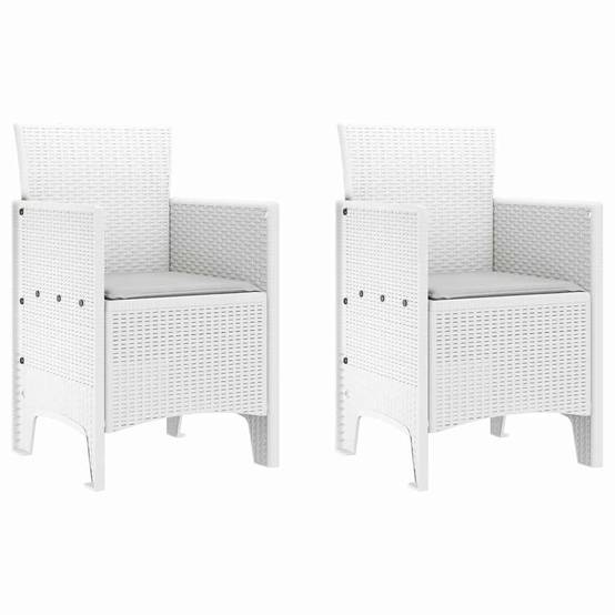 Chaise de jardin polypropylènes blanc 53 x 49 x 85 cm, Poids :13kg - PANGIVO - Image 2