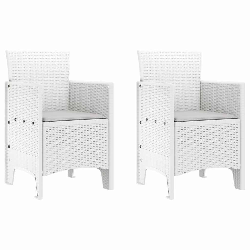 Chaise de jardin polypropylènes blanc 53 x 49 x 85 cm, Poids :13kg - PANGIVO - Image 2