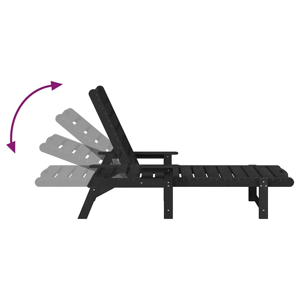 PANGIVO - Transat Noir HDPE 195,5 x 53 x 98,5 cm - PANGIVO - Image 9