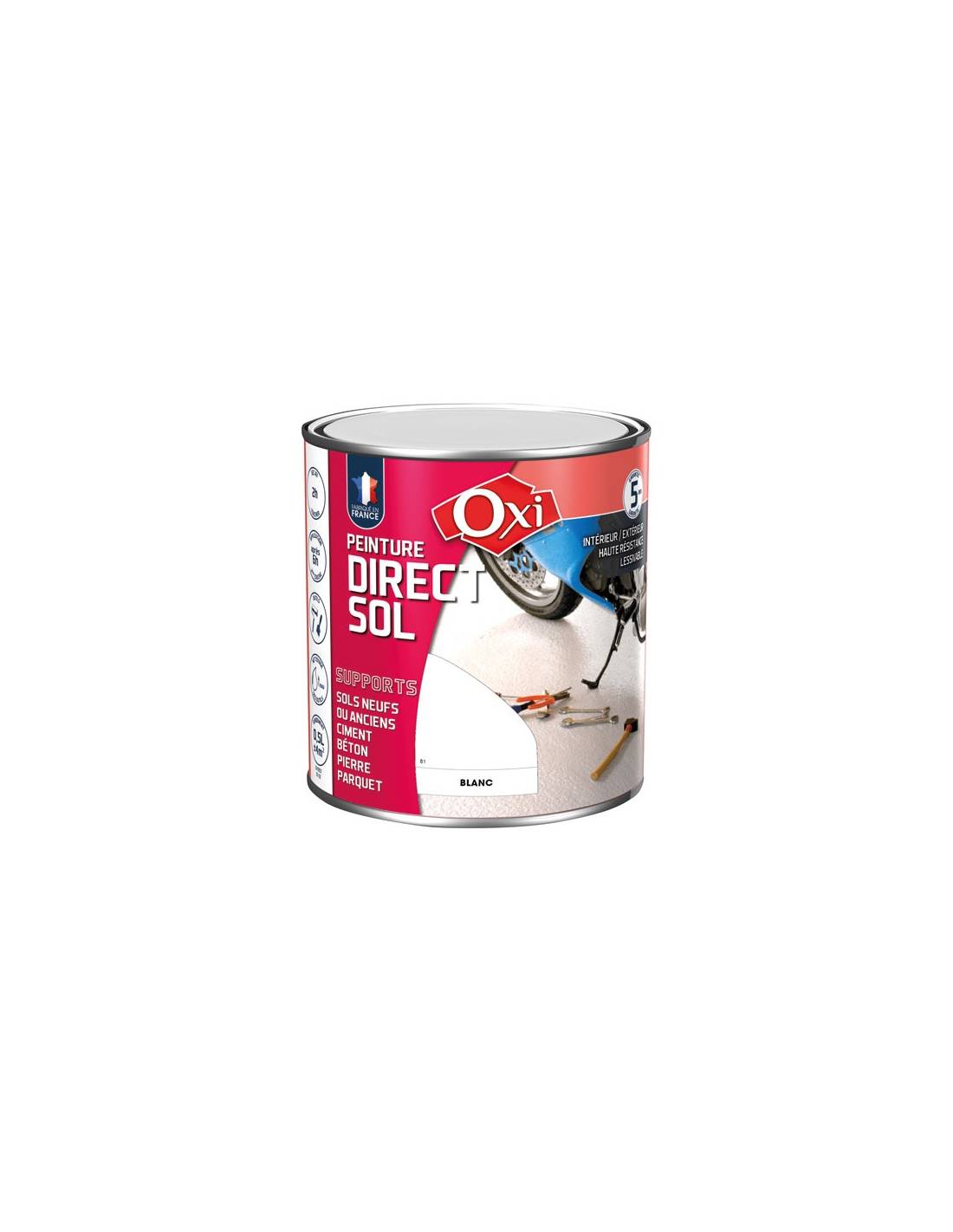 Oxi - Peinture Direct Sol 500ml Blanc - Oxi