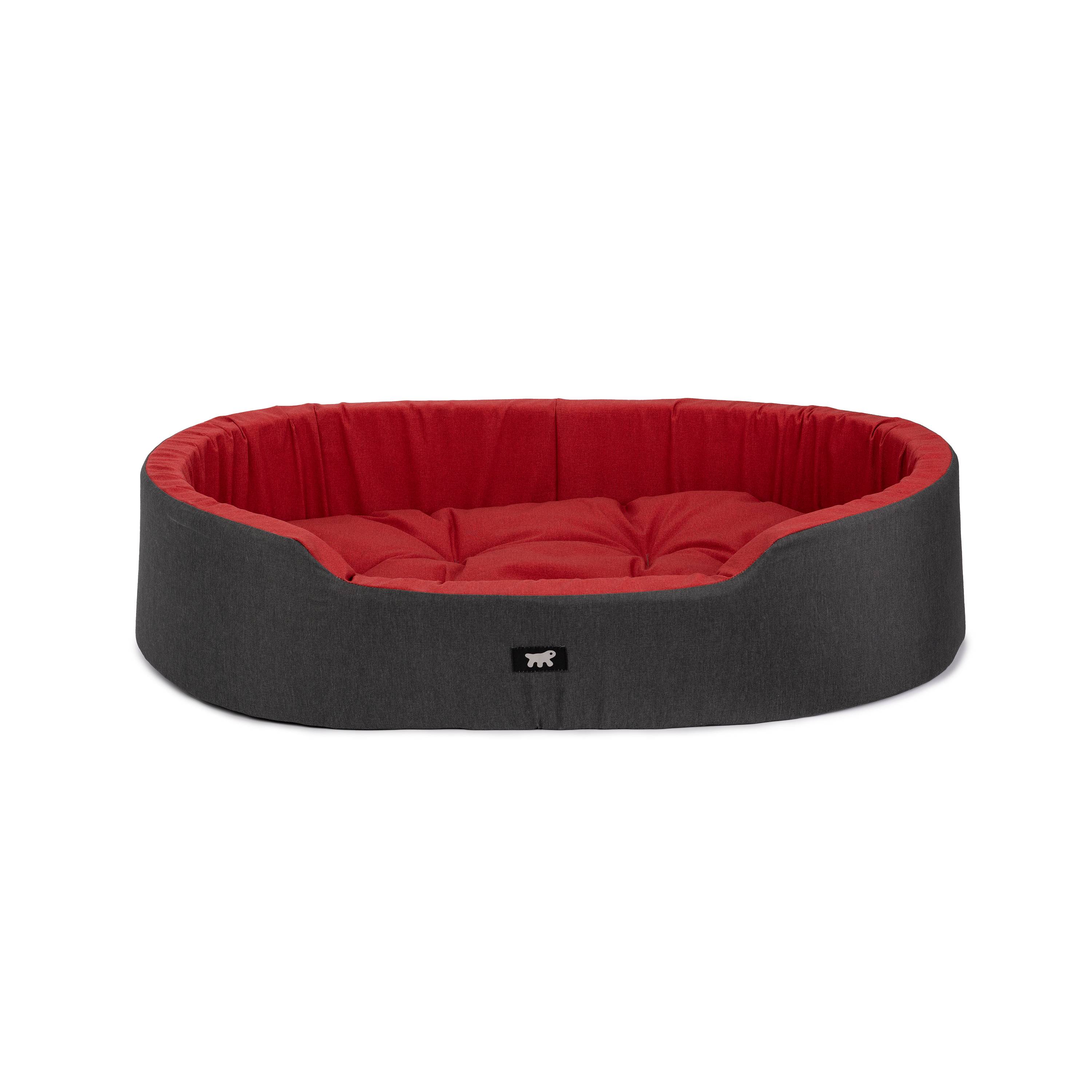 Ferplast - Ferplast Panier Chien Dandy, Coussin Amovible et Lavable, Housse en Coton avec Rembourrage Doux, Lit Chiens Moyen, 95 x 60 x H 21 cm, Rouge - Image 1