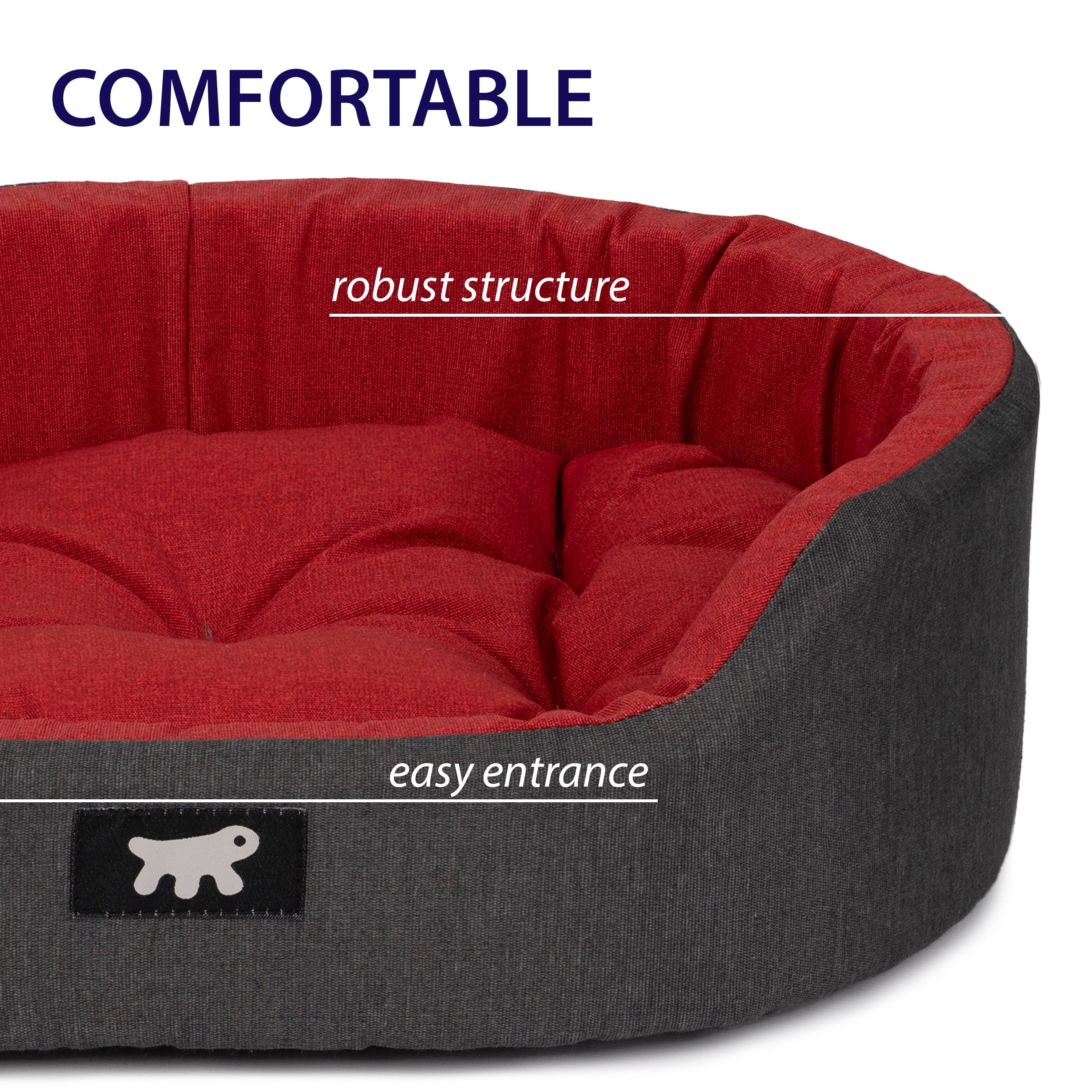 Ferplast - Ferplast Panier Chien Dandy, Coussin Amovible et Lavable, Housse en Coton avec Rembourrage Doux, Lit Chiens Moyen, 95 x 60 x H 21 cm, Rouge - Image 7