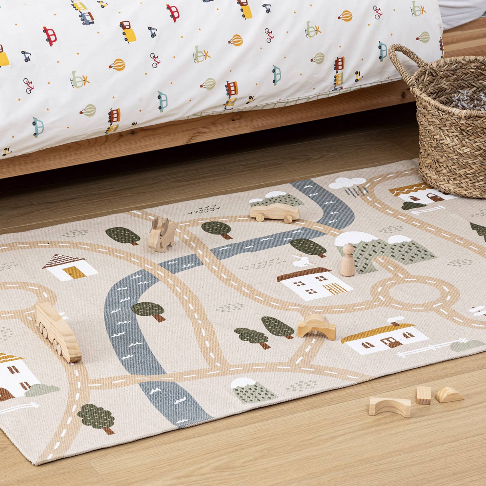 Atmosphera - Tapis de jeux route enfant - ATMOSPHERA - Coton - Beige - Image 4