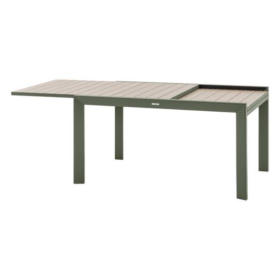 Hesperide - Table de jardin extensible coulissante "Évasion" effet bois lin & vert laurier 10 places lates en aluminium - Hespéride - Image 6