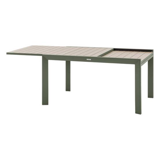 Hesperide - Table de jardin extensible coulissante "Évasion" effet bois lin & vert laurier 10 places lates en aluminium - Hespéride - Image 5