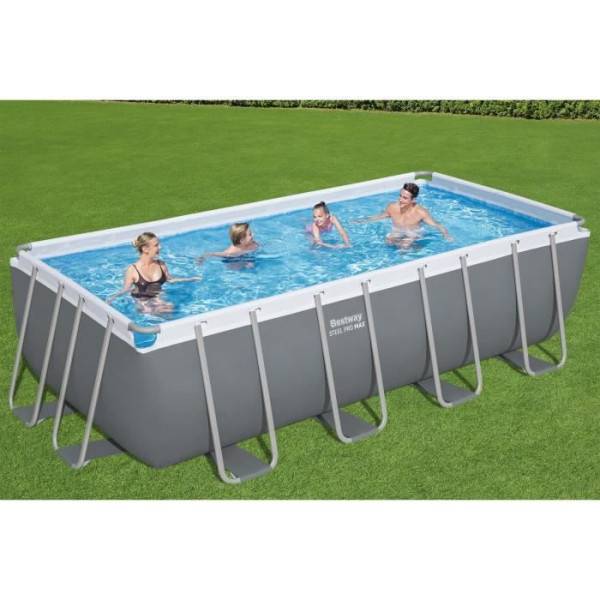 Bestway - Kit Piscine hors sol tubulaire BESTWAY - Steel Pro Max™ - 488 x 244 x 122 cm - Rectangulaire (Filtre a cartouche, bâche, éch - Image 2