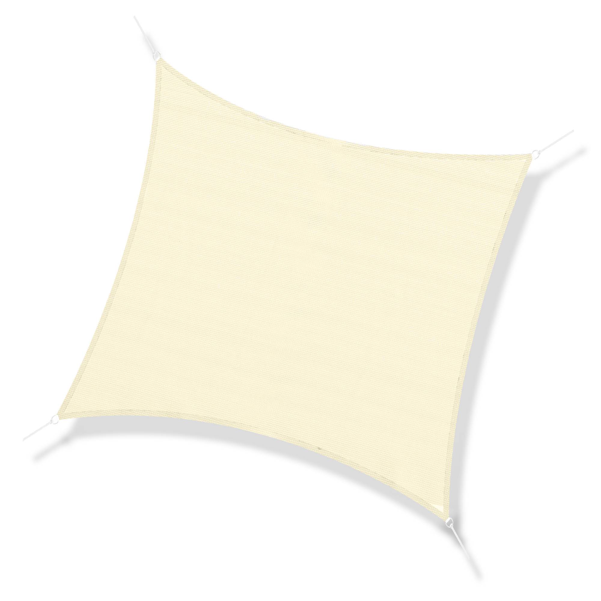 Voile d'ombrage Voile solaire - rectangulaire 3x3 m HDPE anti-UV Avec sac de rangement - crème fr224 - Image 2
