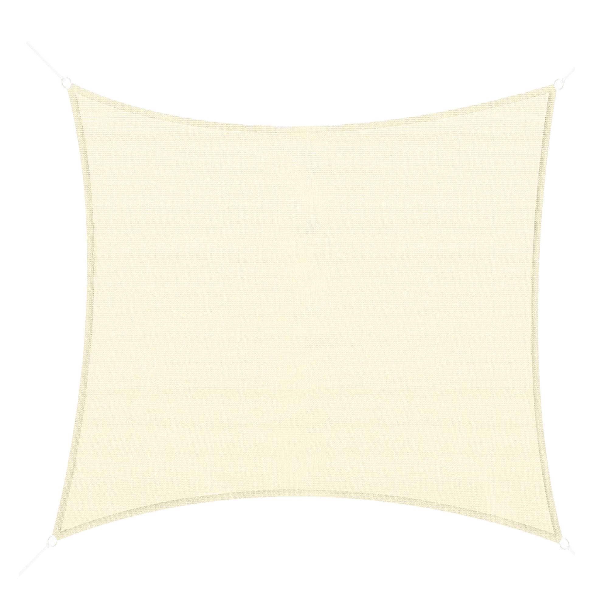 Voile d'ombrage Voile solaire - rectangulaire 3x3 m HDPE anti-UV Avec sac de rangement - crème fr224 - Image 1
