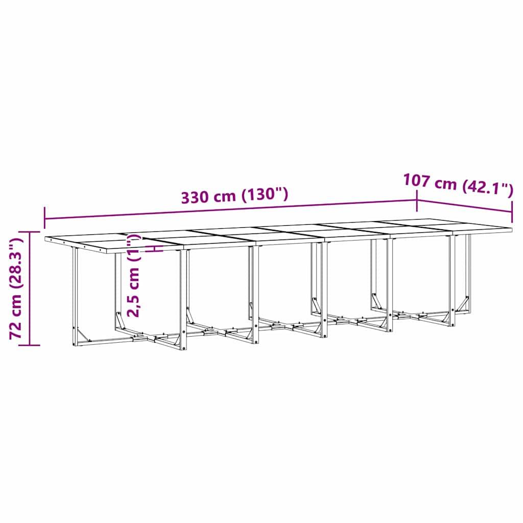 Très Grande Table de Jardin 16 Personnes Acier avec 12 Chaises et 4 Tabourets Noir – ComfortXL Outdoor Living - Image 4