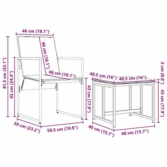 Très Grande Table de Jardin 16 Personnes Acier avec 12 Chaises et 4 Tabourets Noir – ComfortXL Outdoor Living - Image 5