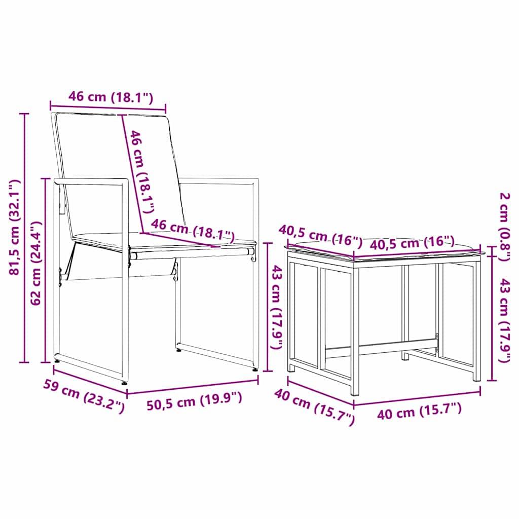 Très Grande Table de Jardin 16 Personnes Acier avec 12 Chaises et 4 Tabourets Noir – ComfortXL Outdoor Living - Image 5
