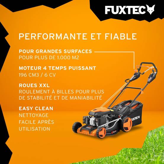 FUXTEC - Tondeuse thermique autotractée 6CV, 51cm, 60L, vitesse réglable – FX-RM5196PRO – Fuxtec - Image 4