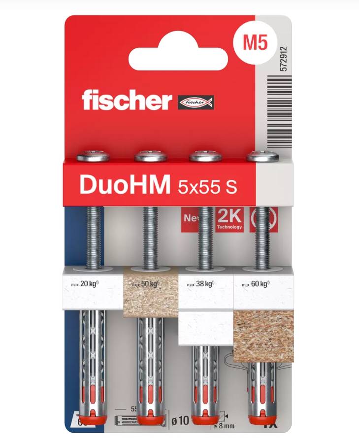 Fischer - Chevilles métallique pour corps creux DuoHM 5X55 embout TX - FISHER - 572915