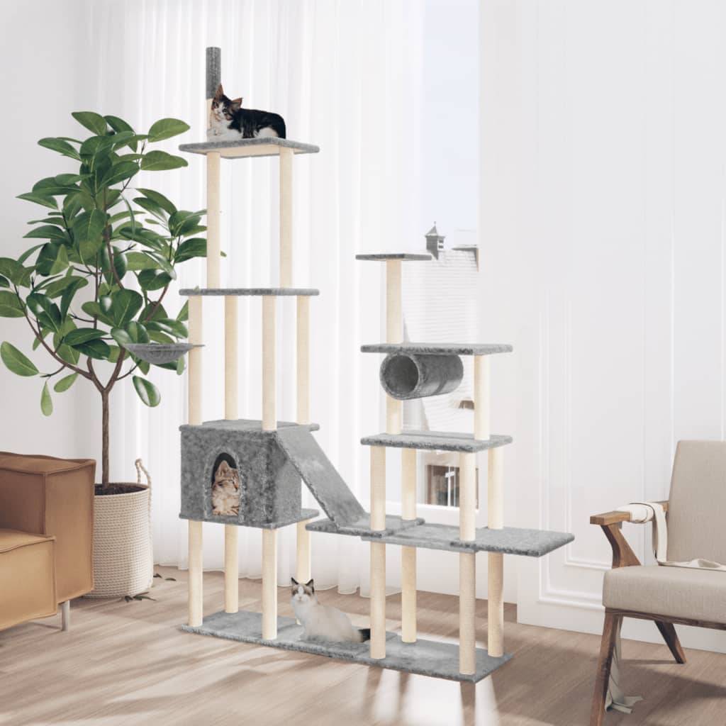 Vidaxl - Arbre à chat avec griffoirs en sisal Gris clair 279 cm vidaXL 171616 - Image 1