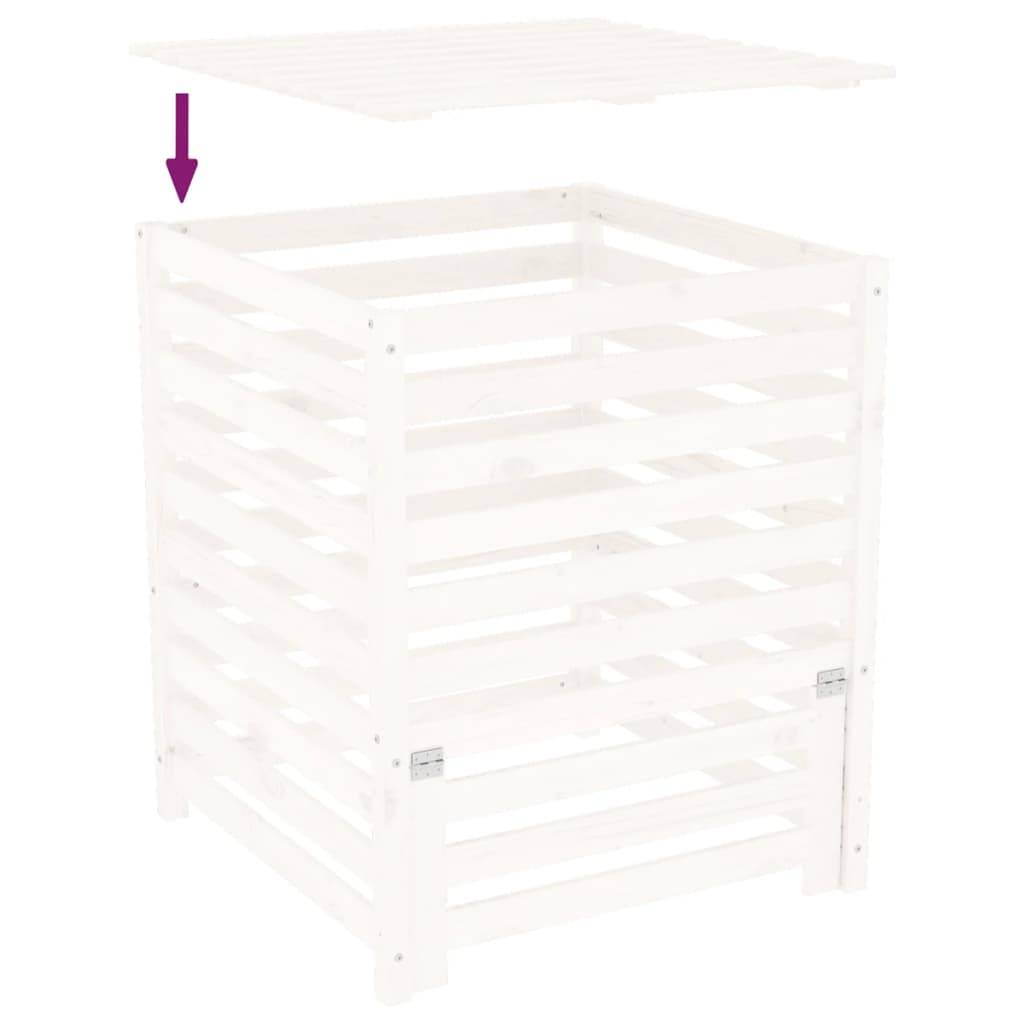 ComfortXL - Grand composteur de jardin bois de pin massif 680L pour recyclage déchets Blanc – ComfortXL Outdoor Living - Image 8
