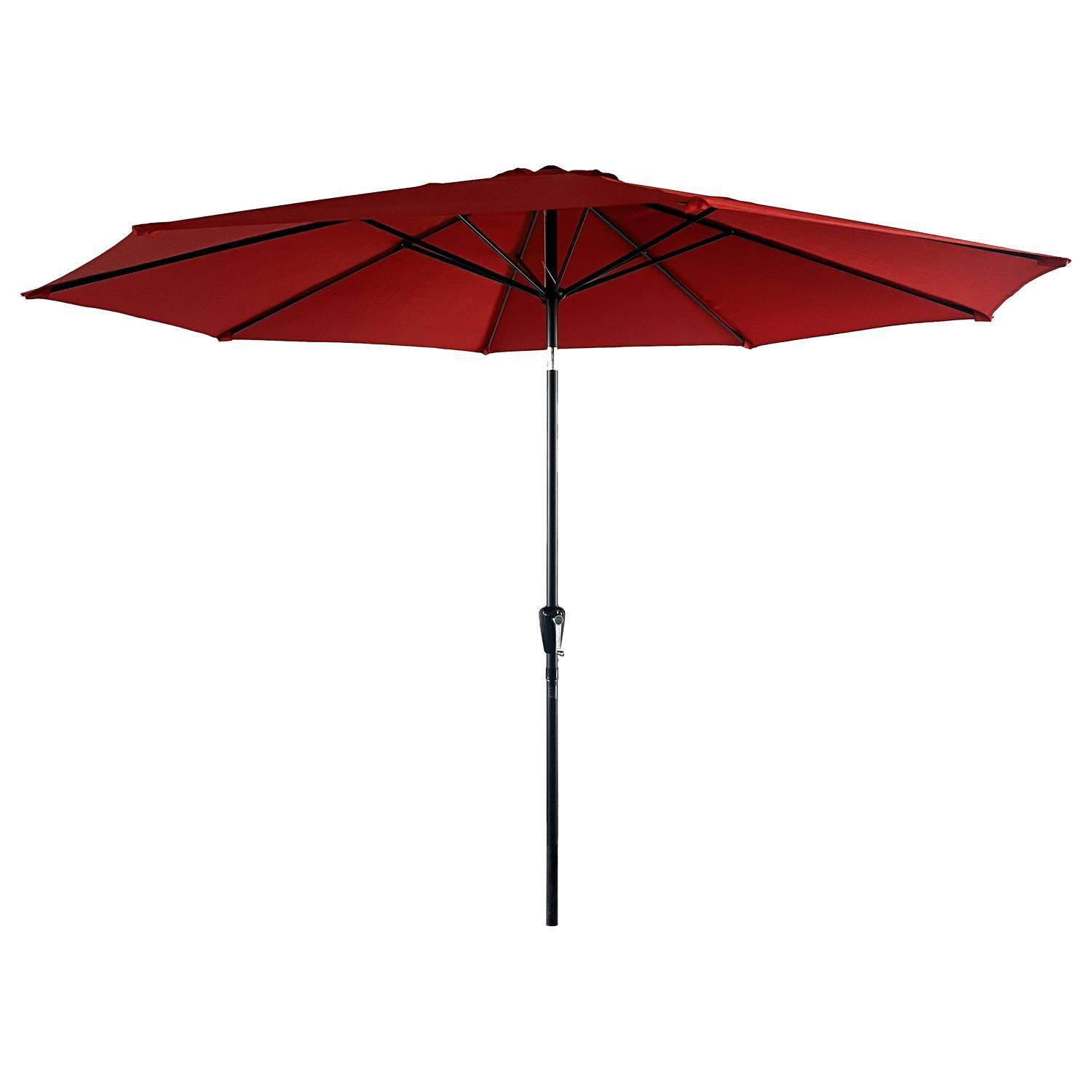 Parasol droit HAPUNA rond 3,30m de diamètre rouge - HAPPY GARDEN - Image 1
