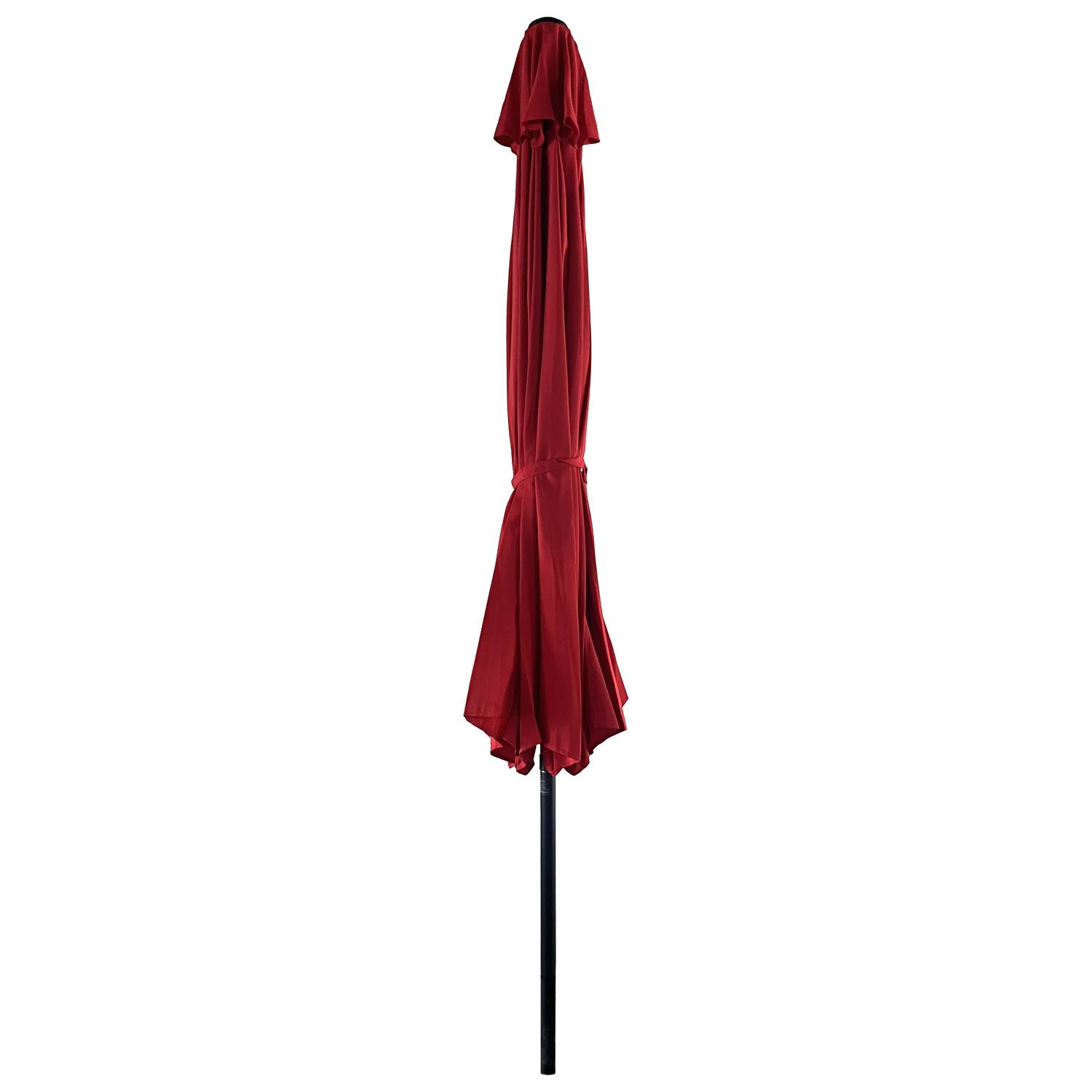 Parasol droit HAPUNA rond 3,30m de diamètre rouge - HAPPY GARDEN - Image 2